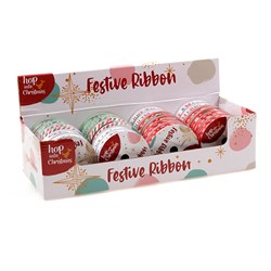 Gift Ribbon Xmas 2.7mx1.5cm 6 Asst Designs