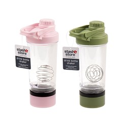 Drink Bottle Shaker w Ball Pill & Powder Compartment