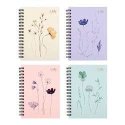 Notebook Card Cover Printed Spiral 4 Asstd A6 120pg