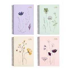 Notebook Card Cover Printed Spiral 4 Asstd A5 120pg