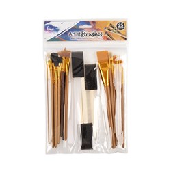 Brushes Paint 25Pc Set Asstd Sizes w Foam