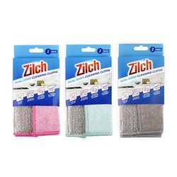 Cloth Cleaning Microfibre w Scrub Pad 2pk Asst Cols