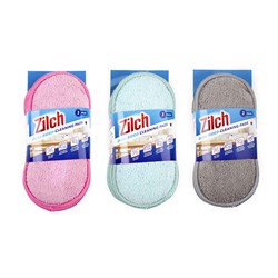 Cloth Cleaning Microfibre w Scrub Pad 3pk Asst Cols