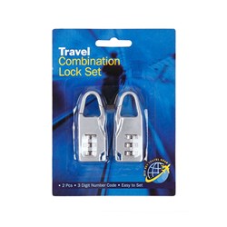 Travel Combination Lock 2Pk w Clip Strip
