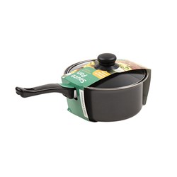 Pan Sauce Non-Stick Grey with Glass Lid 20x9cm