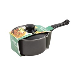 Pan Sauce Non-Stick Grey with Glass Lid 18x9cm