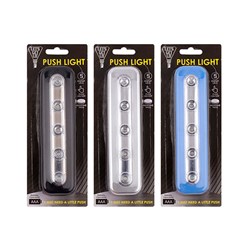 Torch Work Light LED Push Light 3 Asst Cols