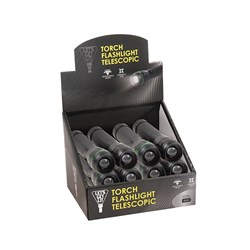 Torch Flashlight Telescopic Asst Cols