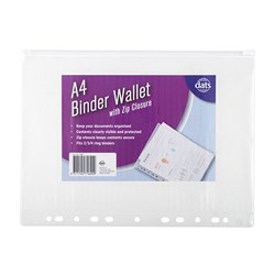 Document Wallet Binder A4 Wallet 1pk  Clear