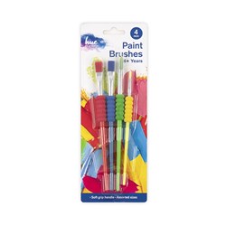Brushes Paint 4Pc Set Asstd Sizes w Soft Grip