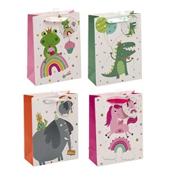 Gift Bag 210gsm Animal w Euro Hook M 180x240x80mm