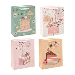Gift Bag 210gsm Cake w Emboss w J Hook L 260x320x100mm