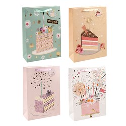 Gift Bag 210gsm Cake w Emboss w J Hook XL 300x420x120mm