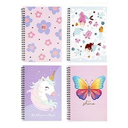 Notebook Card Cover Printed A5 Spiral Girl 4 Ast 120pg in SRT