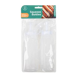 Sauce Bottles Pk2 Clear 300ml 185x55mm