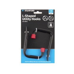 Hooks Utility L Shape 2Pk Steel 120x80mm