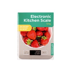 Kitchen Scale Electronic Slim S/Steel 18x14x1.5cm 5kg