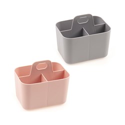 Bathroom Basket w 3 Section & Handle 15x11x13cm Small