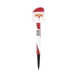 Stake Light Santa Head Xmas Solar H34.5cm x 7cm Pk1
