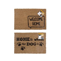 Mat Coir 2 Design Multi Col Rubber Backed 40x60cm