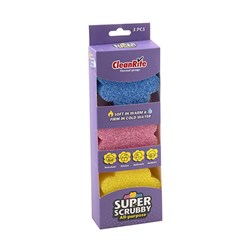 Scrubby Sponge 3pk 10x4cm