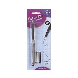 Pen Fountain w 3 Ink Cartridges Black Ink