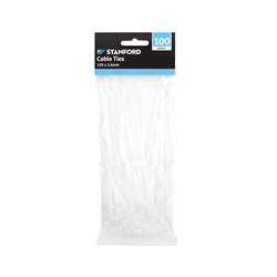 Cable Ties Clear 100Pk 150x3.6mm