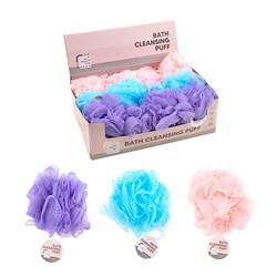 Bath Puff Sponge Nylon 3 Asstd Cols