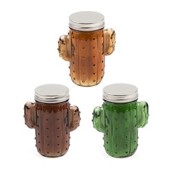 Candle Citronella Cactus Glass Pot 7.2x11.4x14.2cm 20hrs