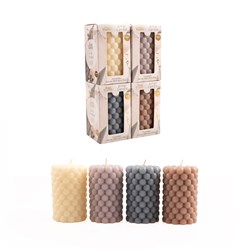 Candle Non Scented Pillar Bubble 6x10cm Asst Cols 33hrs