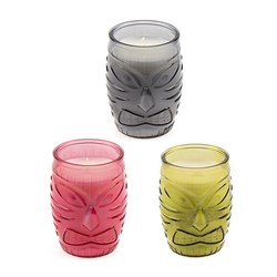 Candle Citronella Tiki Pot 3 Asstd Cols 8.5x11.7cm 20hr