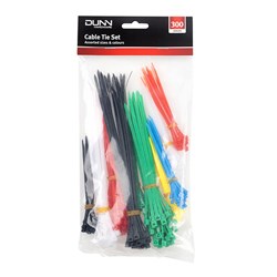 Cable Ties 300Pc Asstd Sizes + Colours