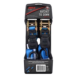 Tie Down Ratchet 2Pk 2.5Mx25mm 500kg LC w/ SRT