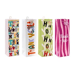 Gift Bag Thank You Foil Bottle 210gsm 4 Asst