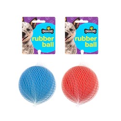 Dog Toy Solid Rubber Ball 7.8cm 2 Asstd Cols Red / Blue