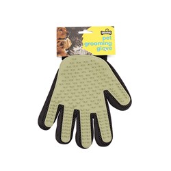 Pet Grooming Glove Brush 22.5x18cm Green w Black Colour