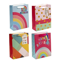 Gift Bag 210gsm Happy Birthday w J Hook M 180x240x80mm