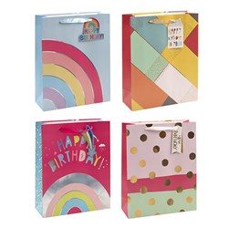 Gift Bag 210gsm Happy Birthday w J Hook L 260x320x100mm