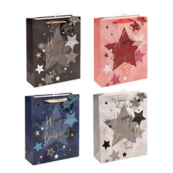 Gift Bag 210gsm Happy Birthday w J Hook L 260x320x100mm