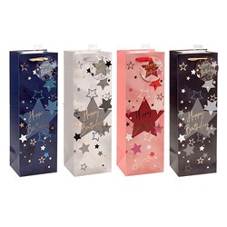 Gift Bag 210gsm Happy Birthday w J Hook Bottle 120x360x100mm