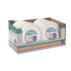 Eco Friendly Plate Dinner 25.4cm White Pk8