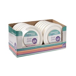 Eco Friendly Plate Dinner 25.4cm White Pk30