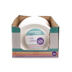 Eco Friendly Plate Oval 31x25cm White Pk20
