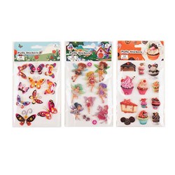 Stickers Kids Puffy Girls 3 Asstd Designs