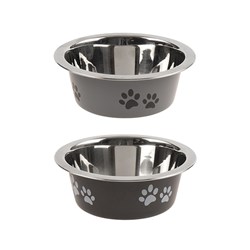 Pet Bowl Stainless Steel 13x4.8cm 2 Asstd Colours