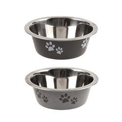 Pet Bowl Stainless Steel 17x6cm 2 Asstd Colours