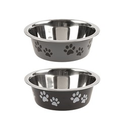 Pet Bowl Stainless Steel 21.5x7cm 2 Asstd Colours
