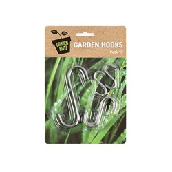 Hooks S Shape 13Pk Silver 3 Asstd Sizes w Clip Strip