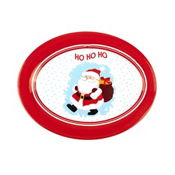 Plate Oval Tray Xmas w Print 45x35cm