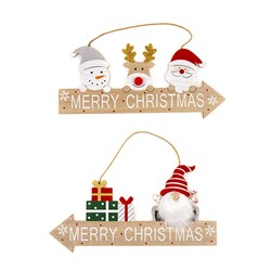Decoration Xmas Hanging Sign 2 Asst 39x19cm